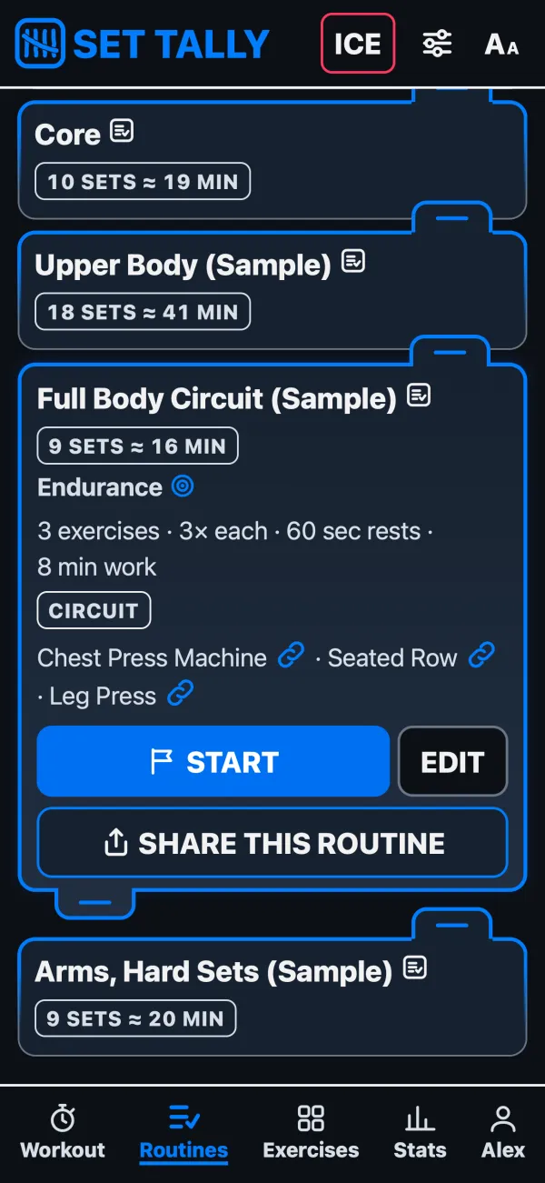 A circuit routine.
